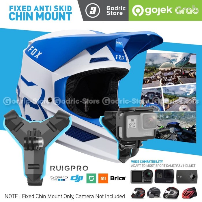 Jual Terbaru Helmet Fix Chin Mount Helm Bike Motovlog Gopro 8 7 Dji Osmo Action Etc Diskon | Shopee Indonesia