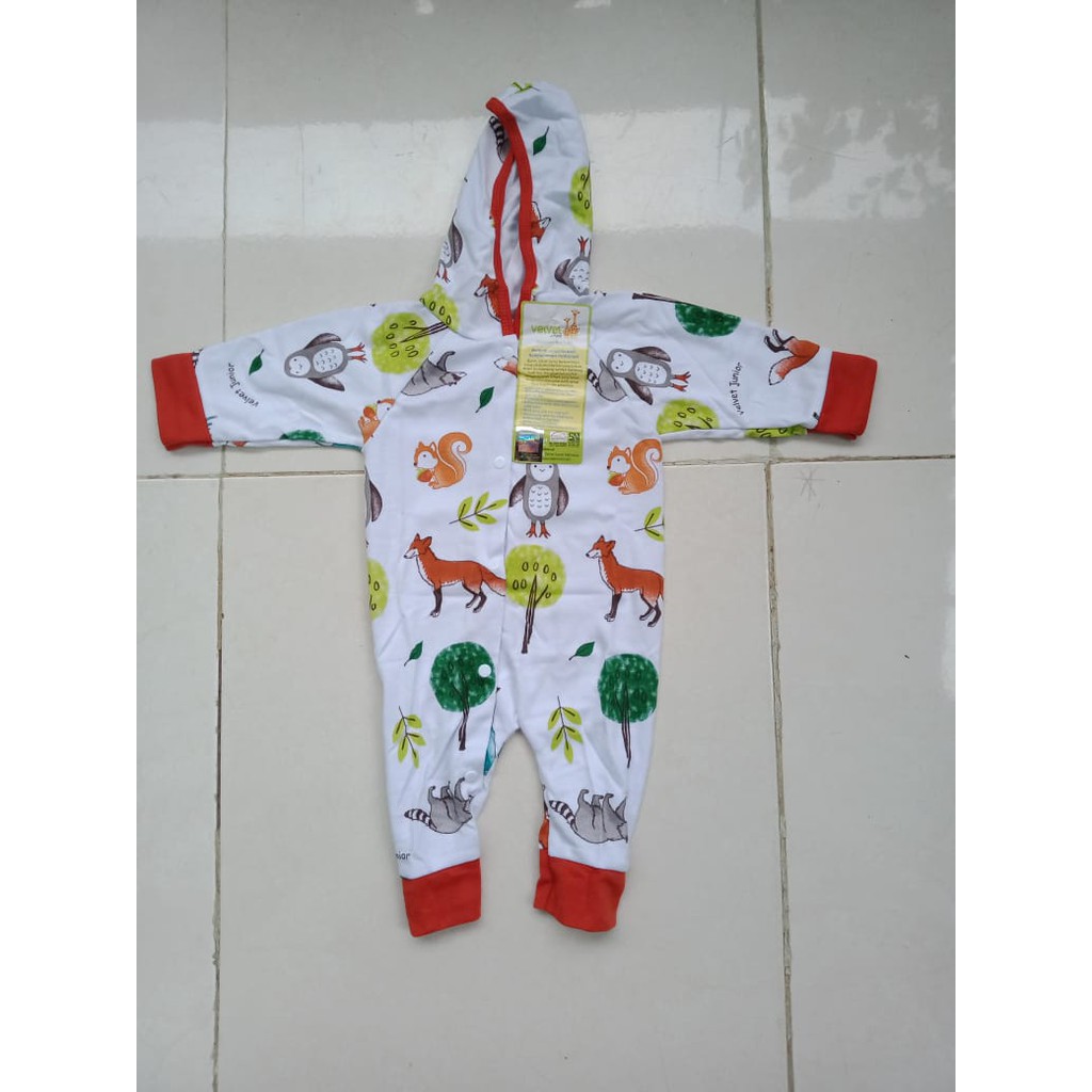 Baju Bayi New Born overall Merk Velvet Buka kaki tutup kepala Shopee