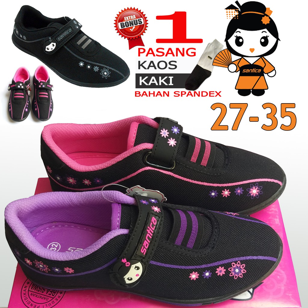 SEPATU ANAK SEKOLAH PEREMPUAN RINGAN SANTICA MICHIKO TK SD KETS