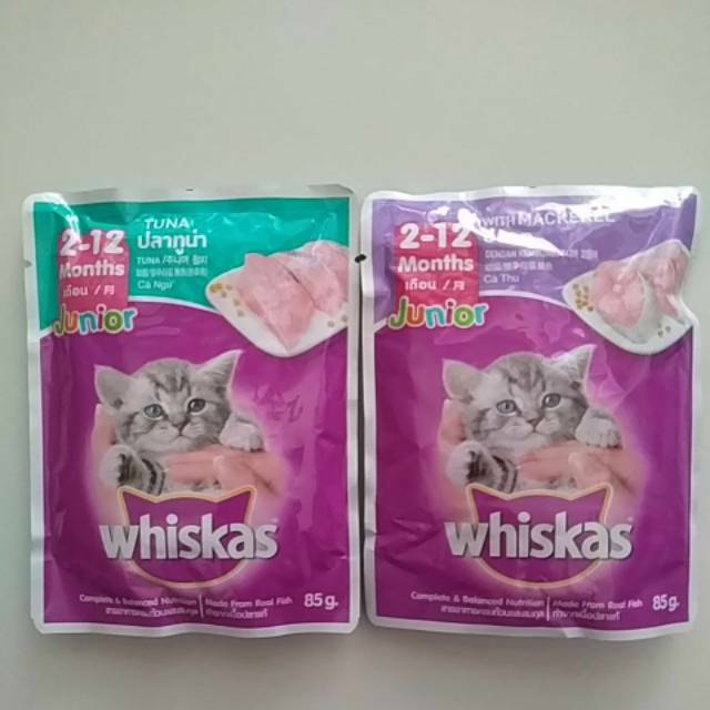 Jual Whiskas junior untuk 2 12 bulan kemasan 85gram rasa tuna