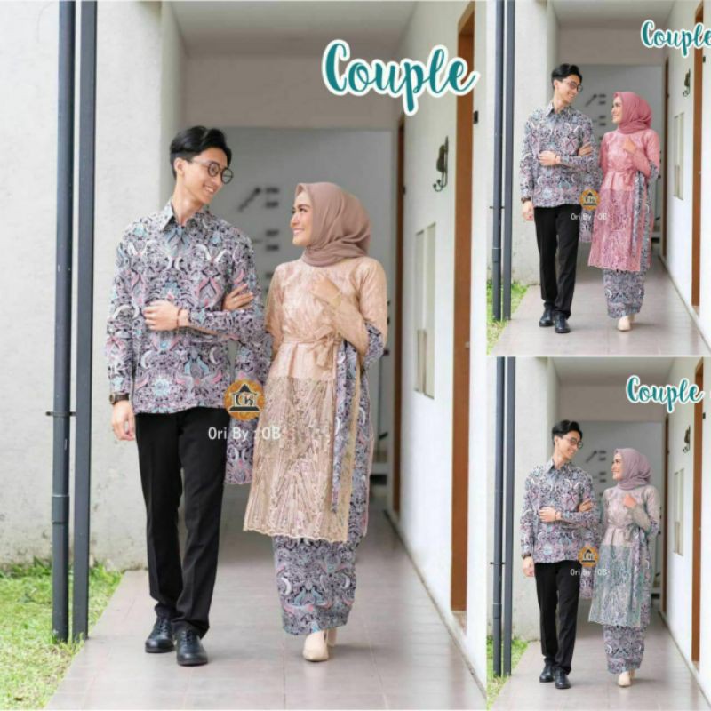 Jual couple kebaya couple brokat batik couple modern kebaya tunangan seragam  nikah couple keluarga Indonesia|Shopee Indonesia