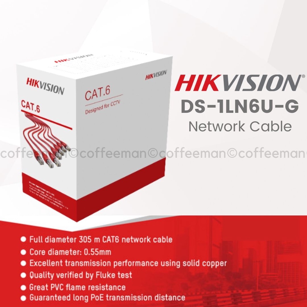 Jual KABEL HIKVISION CAT 6 DS1LN6UG Cable UTP HIKVISION 305M Shopee