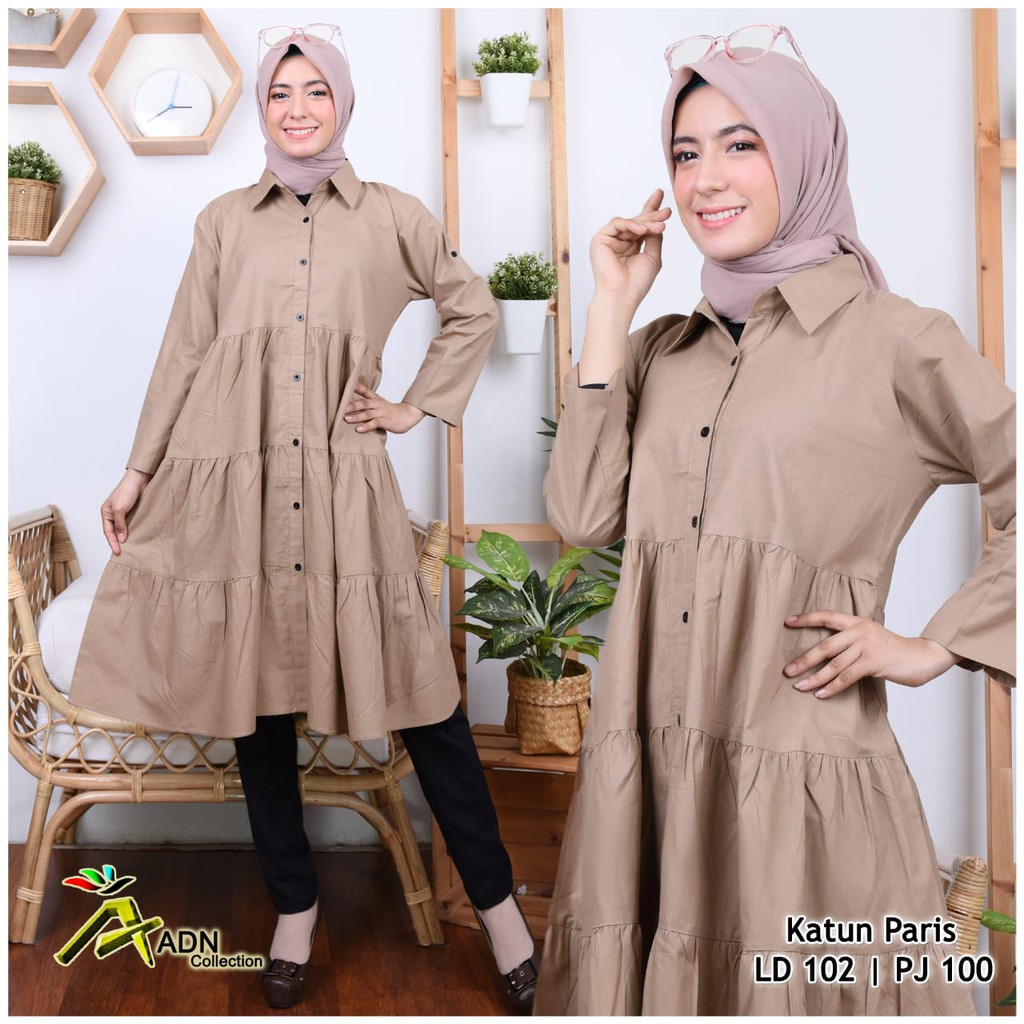 Jual Tunik Umpuk Coklat Susu | Shopee Indonesia