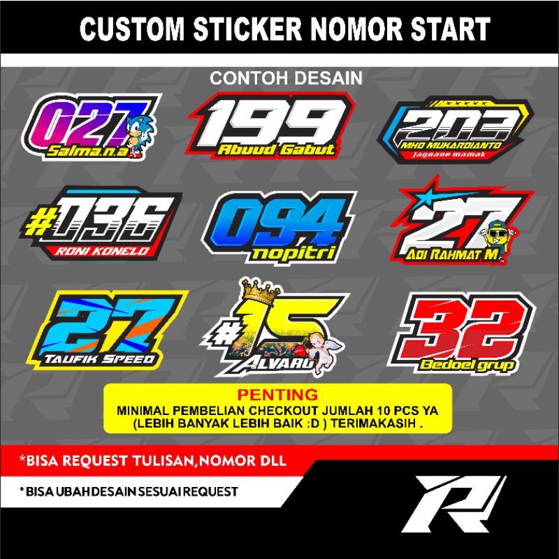 Harga Custom Stiker Nomor Start Terbaru Agustus 2022 |Biggo Indonesia