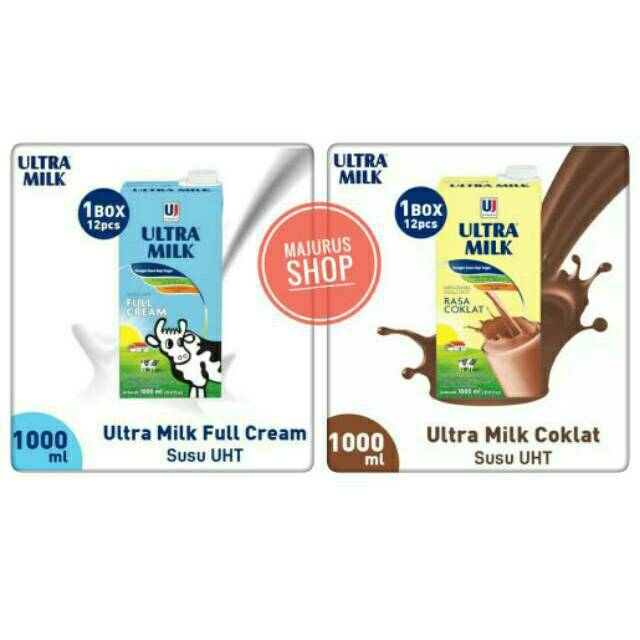 Susu uht Ultra milk 1000ml Chocolate / Full cream Shopee Indonesia