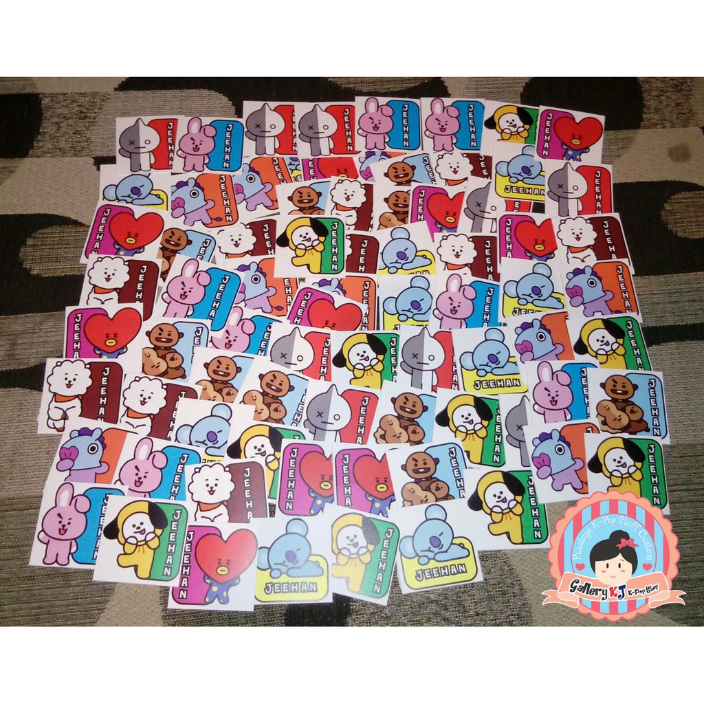 STIKER NAMA/LABEL NAMA KPOP BTS BT21 ISI 80 PCS (FREE CUSTOM) | Shopee  Indonesia
