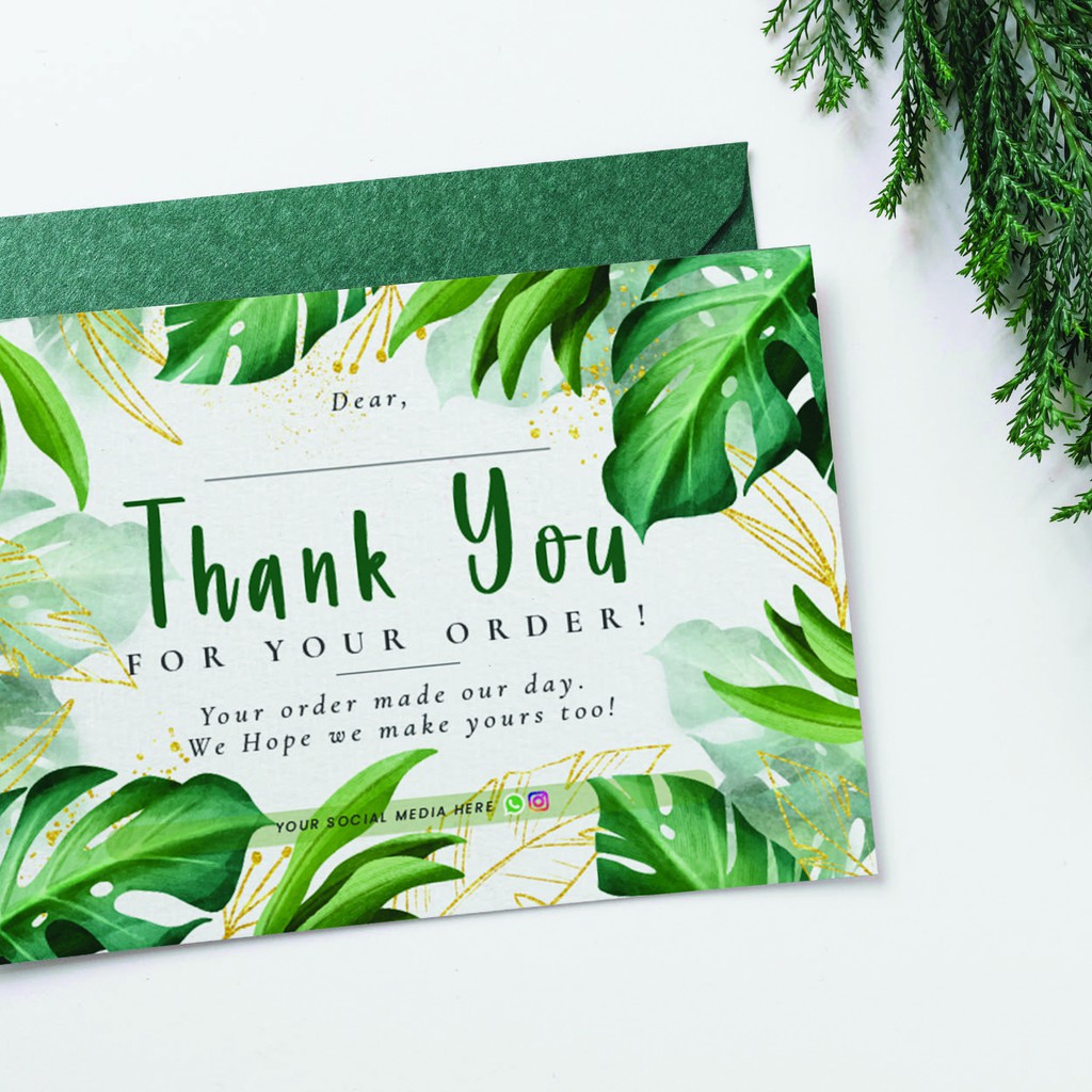 Jual Thank You Card / Kartu Ucapan Terima Kasih - Costum Text / Desain - Design Tropical 4 Indonesia|Shopee Indonesia 1024_x_1024_jpg