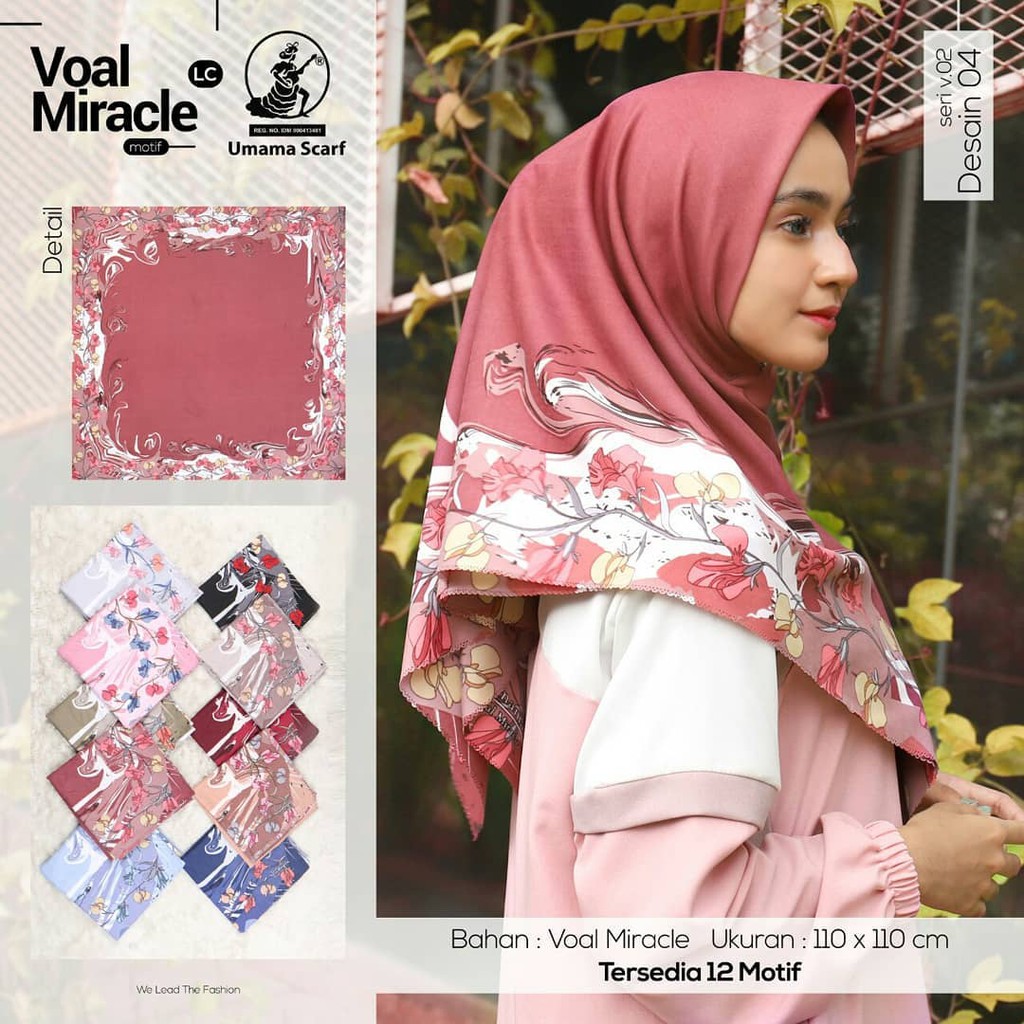 Jilbab Segi Empat Umama Scarf Voal Motif