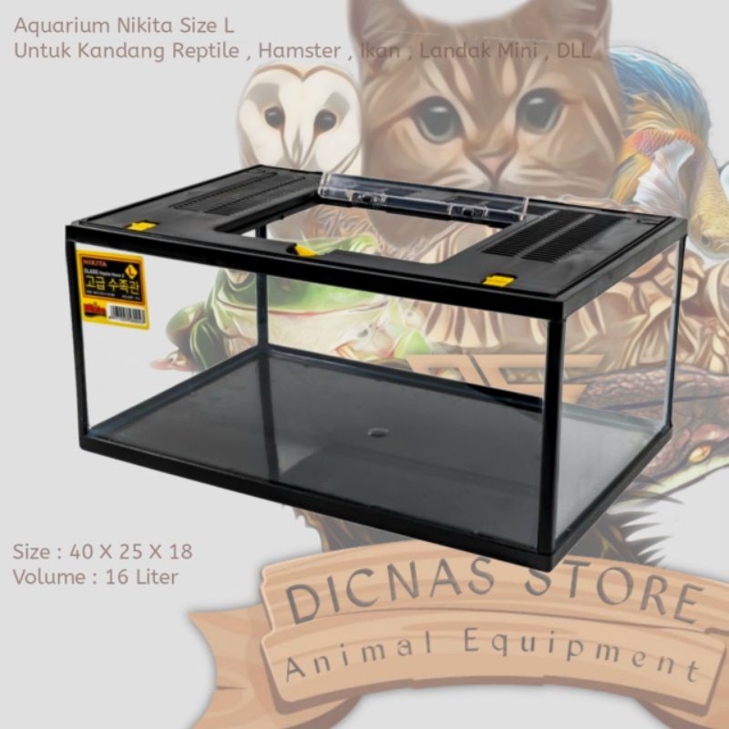 Jual Aquarium Reptil Nikita Size L Pendek + Tutup Shopee Indonesia