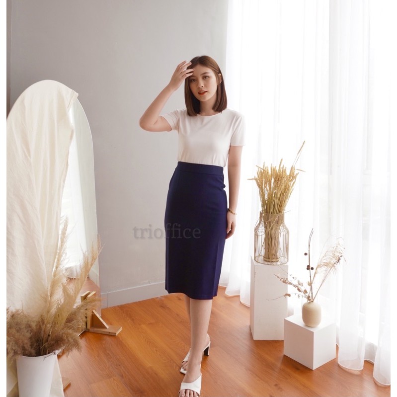 Rok Span Kerja Formal Polos Hitam 7/8 Shopee Indonesia