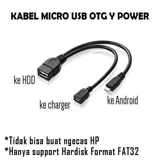 Jual Mall OTG Y Hardisk External Micro USB HP to USB Female untuk Membaca Hard Disk di Handphone