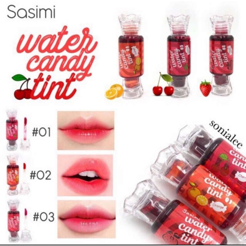 Jual (3pcs)Liptint Sasimi Water Candy Tint Original//Water Candy Tint