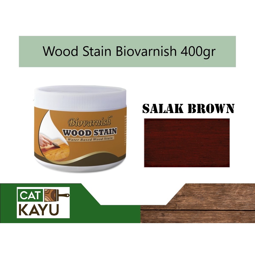 Jual Biovarnish Wood Stain Warna Salak Brown Cat Kayu Pintu Pelarut Air