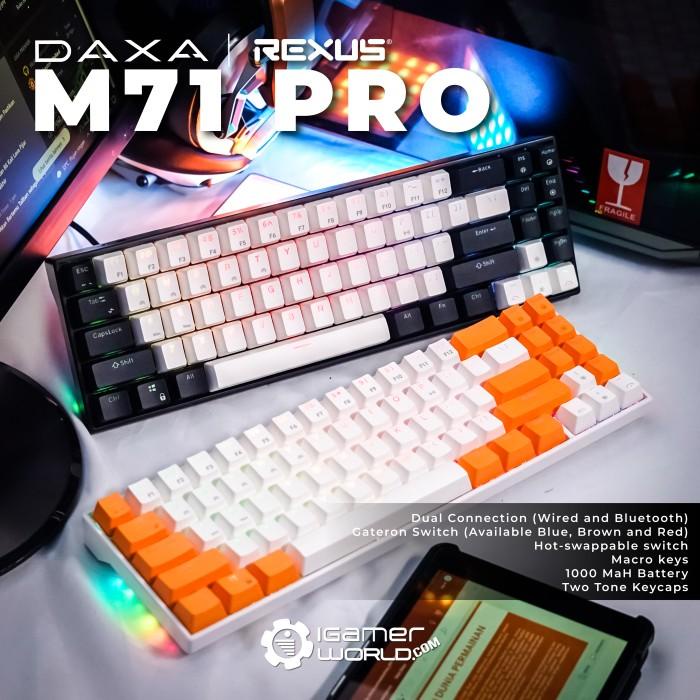 Jual Rexus Daxa M71 Pro Wired/Bluetooth Mechanical Gaming Keyboard