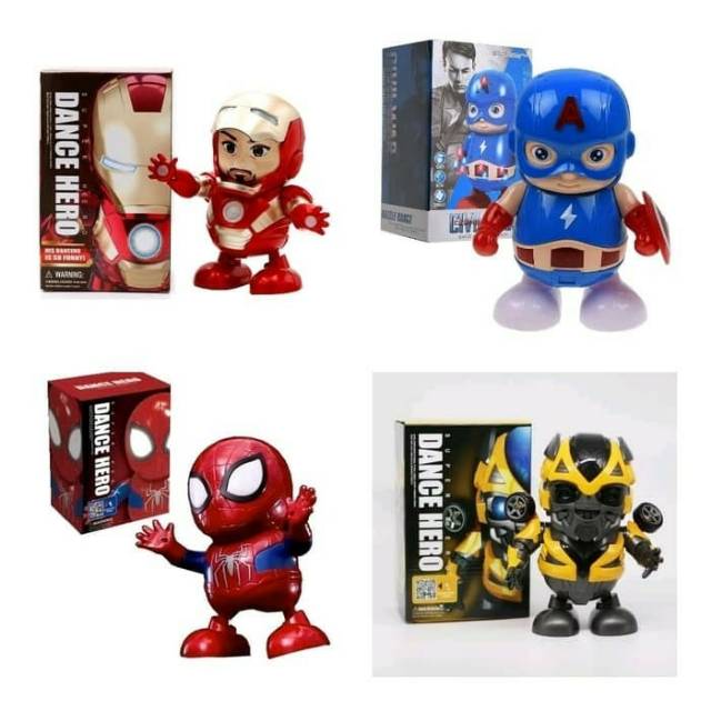 Jual Mainan Anak Robot Dancing Dance Hero Avengers Ironman/ Captain America | Shopee Indonesia