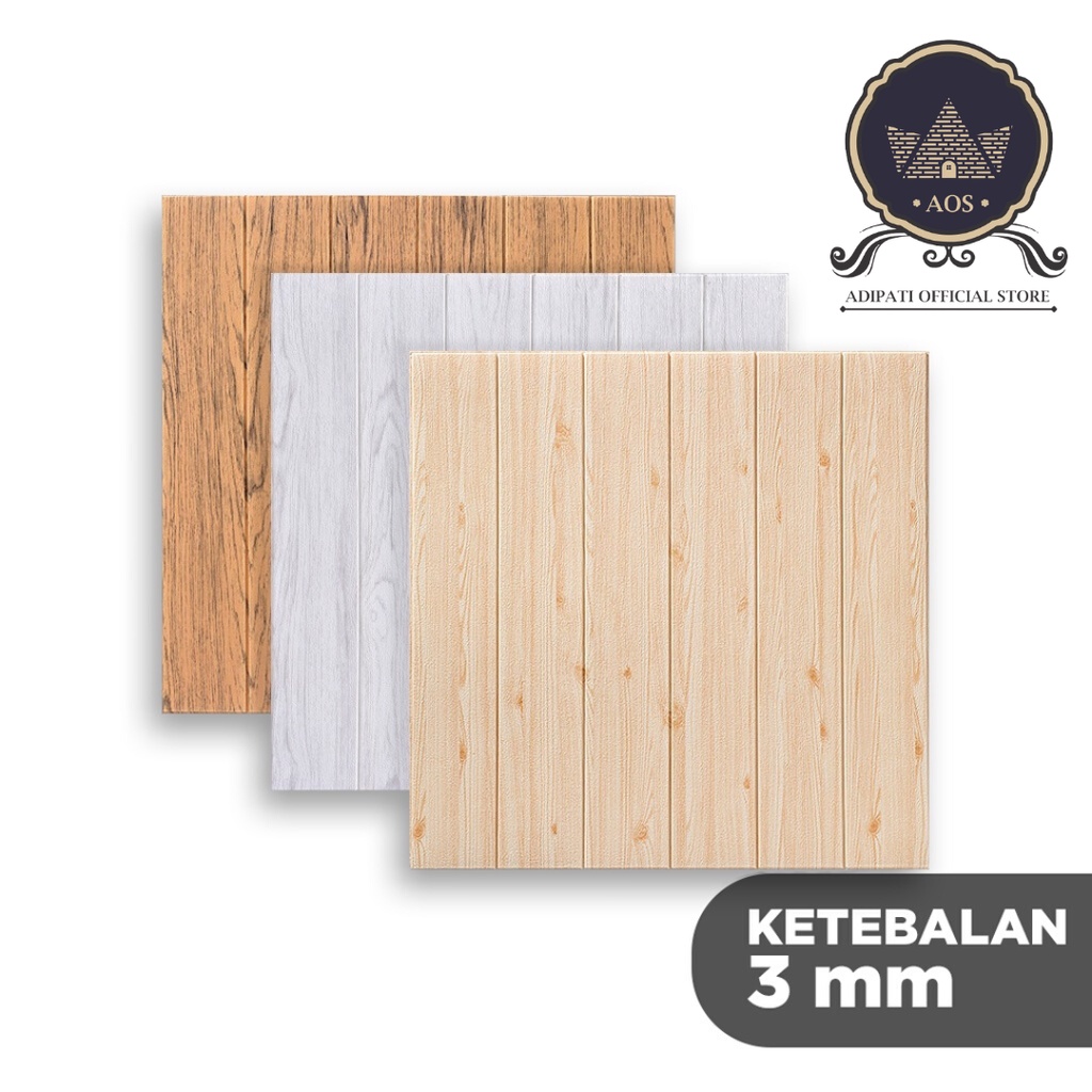 Jual Wallpaper Dinding 3D Motif Kayu Wood Foam 70 x 77 Cm Wallfoam