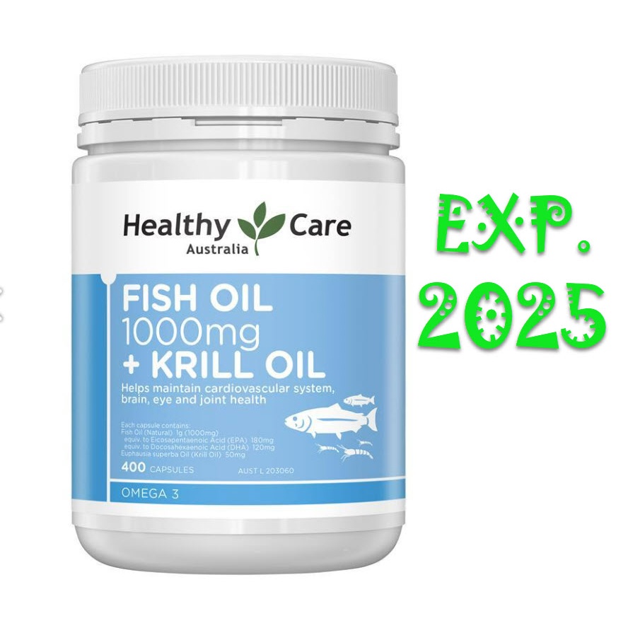 Jual Healthy Care Fish Oil 1000mg & Krill 400 Kapsul capsules Shopee