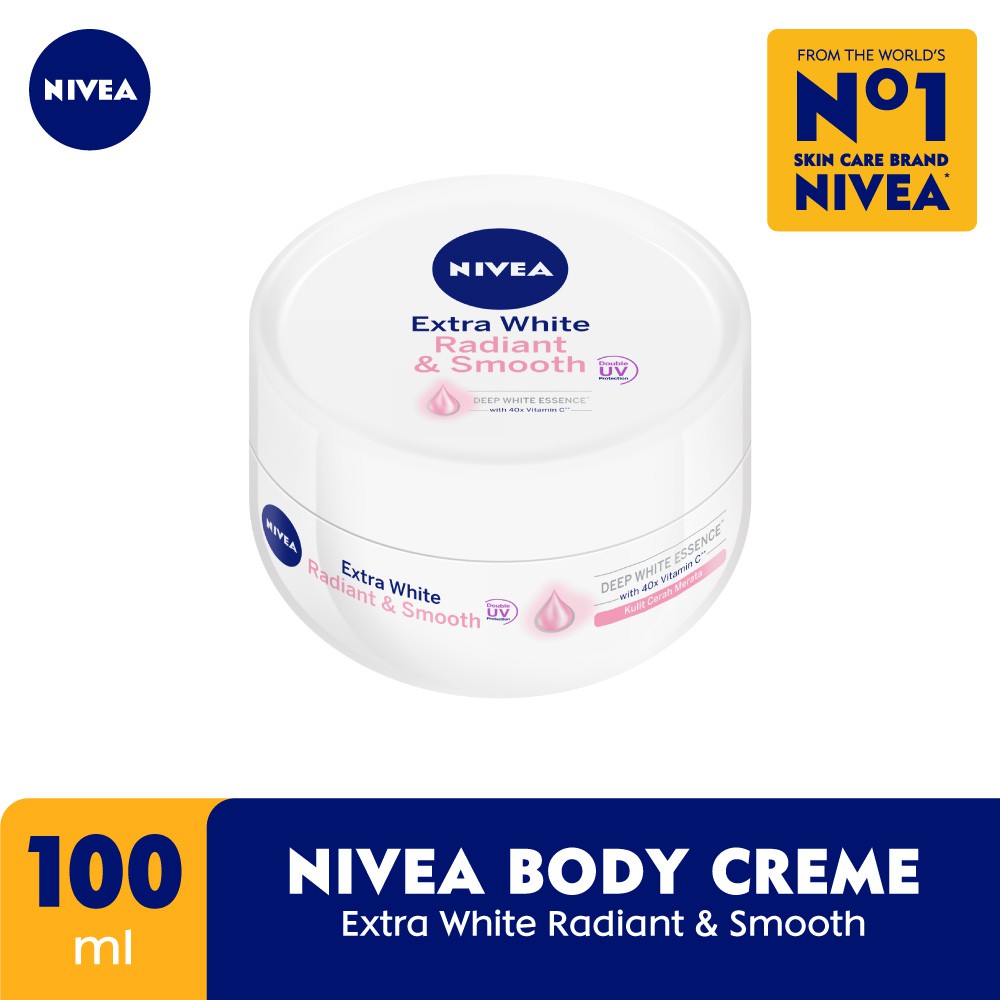 NIVEA Body Care Extra White Radiant & Smooth Cream 100 ml Shopee