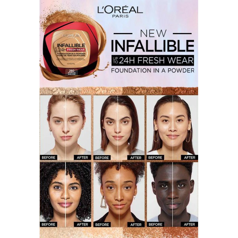 Jual Ready Stock L'oreal Infallible 24H Freshwear Powder Foundation | Shopee Indonesia