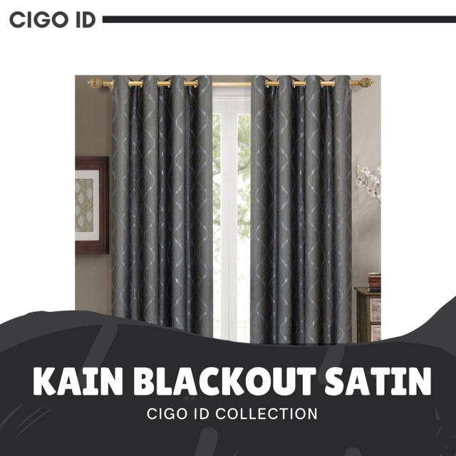 BAHAN KAIN METERAN GORDEN BLACKOUT SATIN EMBOSSED / GORDEN EMBOSSED CUSTOM  | Shopee Indonesia