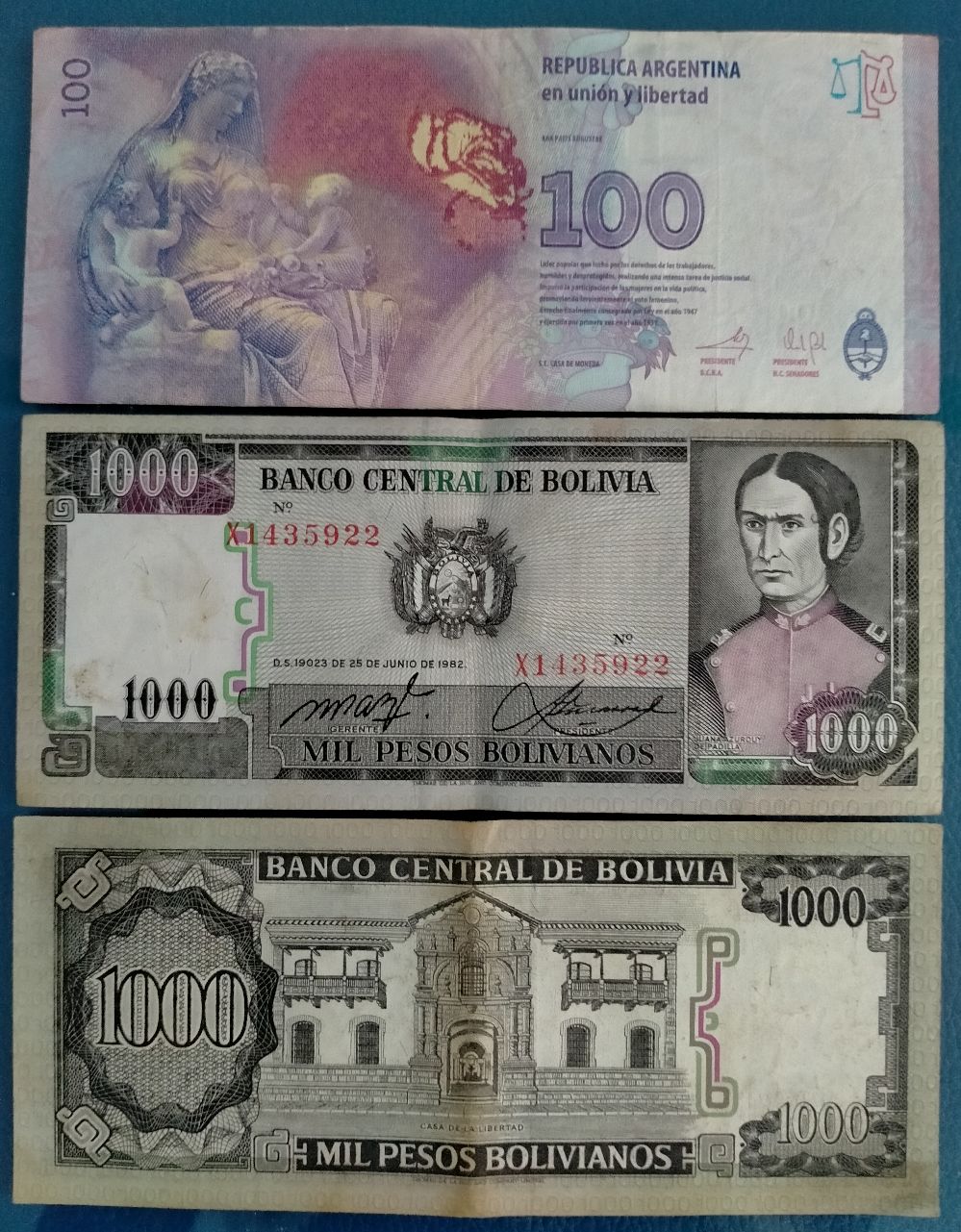 Uang Asing kuno negara Bolivia 1000 Mill peso Bolivanos tahun 1982 Original  100% Kertas Utuh | Shopee Indonesia