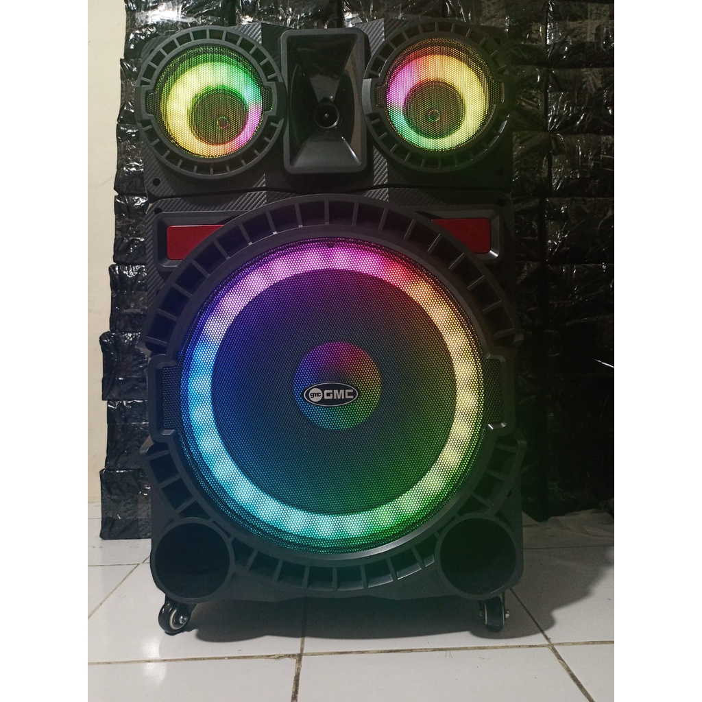 Jual Speaker Bluetooth Karaoke GMC 899K Free 2 Mic Wireless X Bass