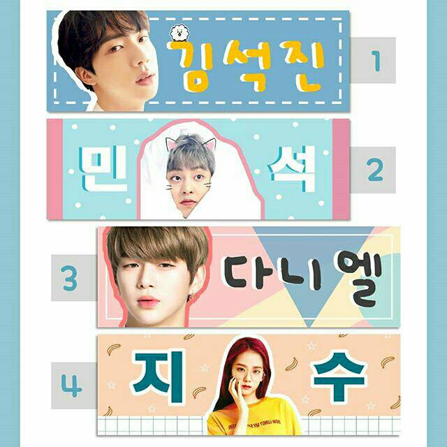 HAND BANNER CUSTOM MINI KPOP (BTS WANNAONE EXO BLACKPINK TWICE GOT7 DLL