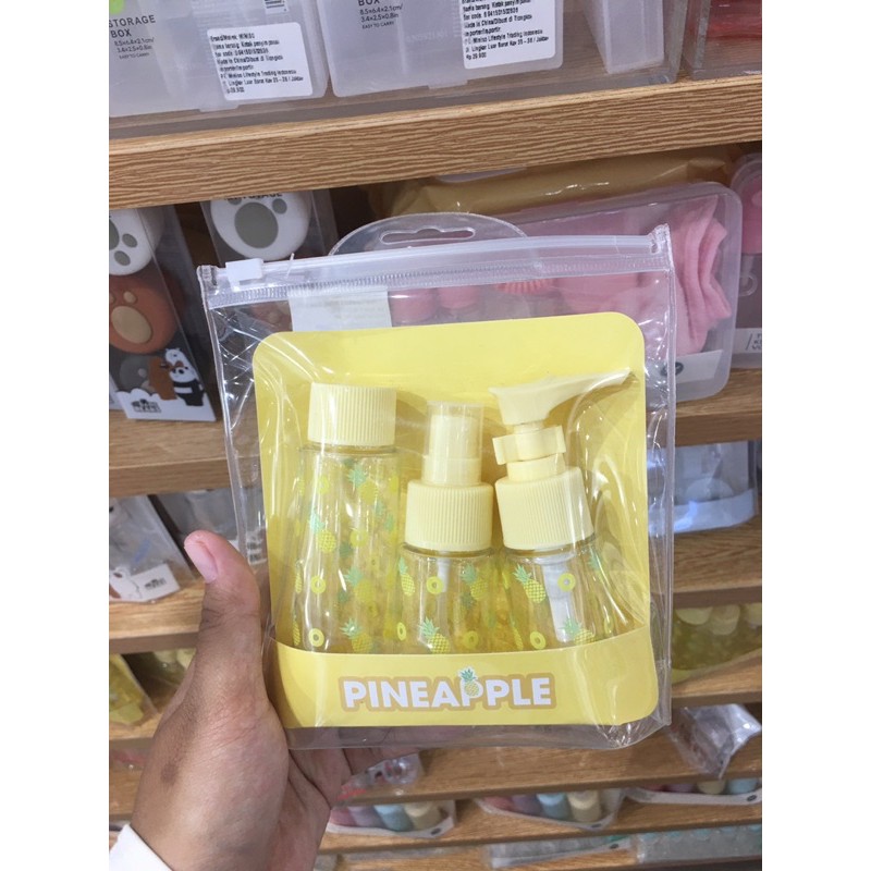 Jual TRAVEL KIT MINISO / MINISO TRAVEL KIT PINEAPPLE Shopee Indonesia
