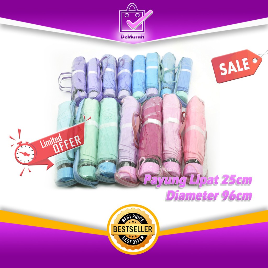MURAH Payung Lipat 25cm Diameter 96cm Shopee Indonesia