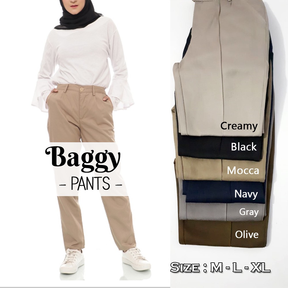 Ootd Celana Baggy Pants Mocca CELANA JOGGER PRIA LIST