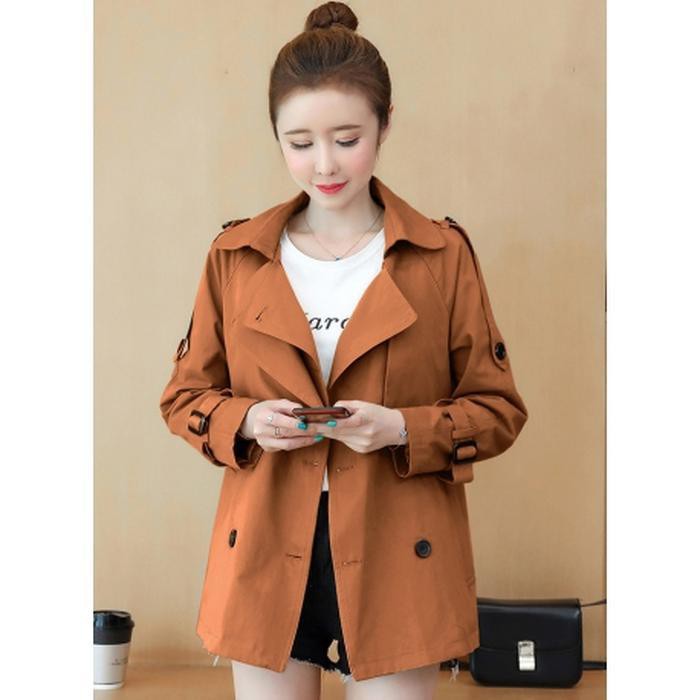 Jual Outerwear Mantap Abis Jaket Wanita Coklat Tua Model Cantik Korea Lengan Panjang Elegant Murah | Shopee Indonesia