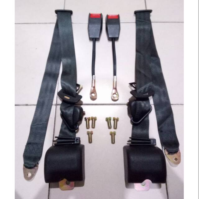 Jual safety belt mobil seat belt otomatis matic mobil universal hitam