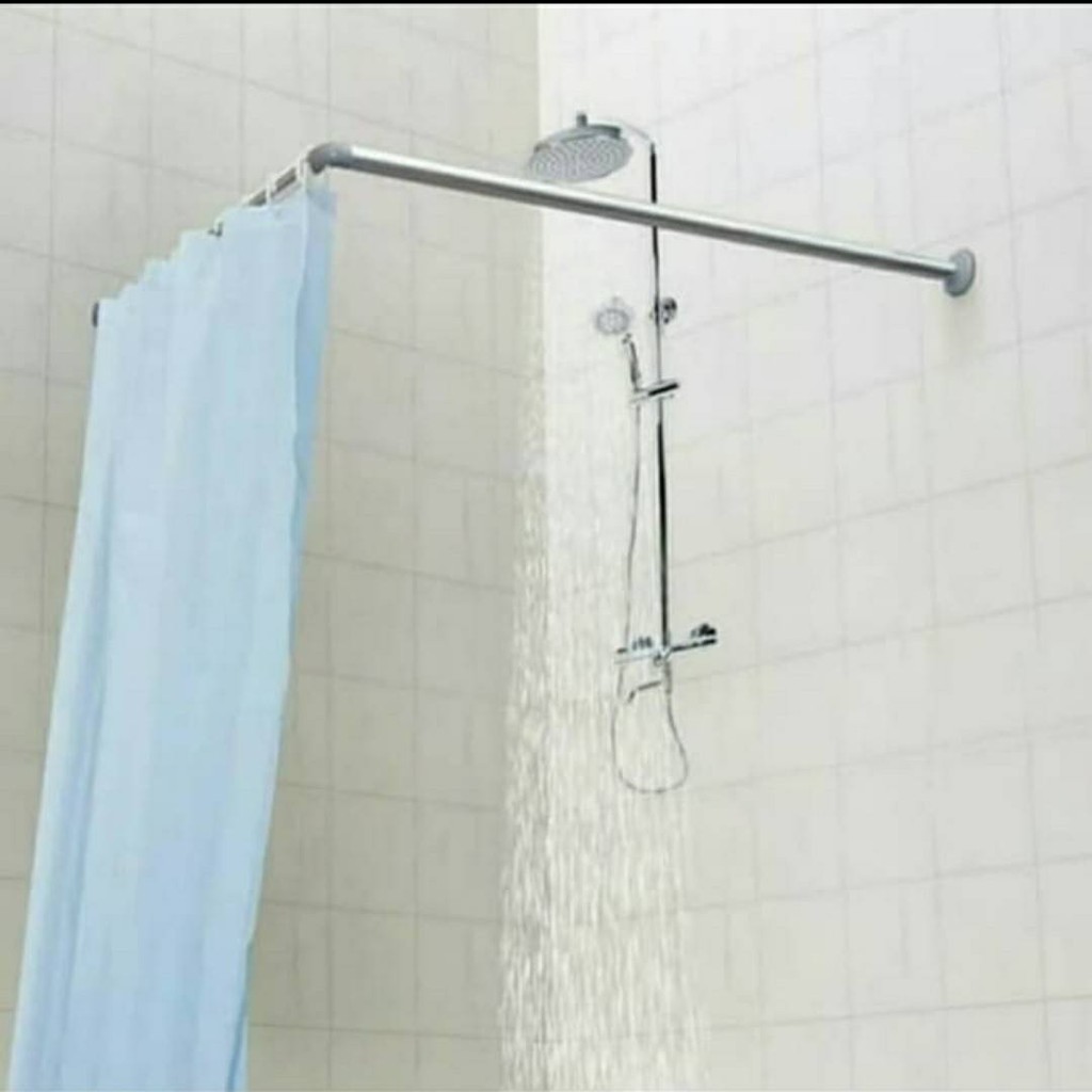 Jual Tiang Shower Curtain 3 in 1 / Tiang Hordeng kamar Mandi elegant