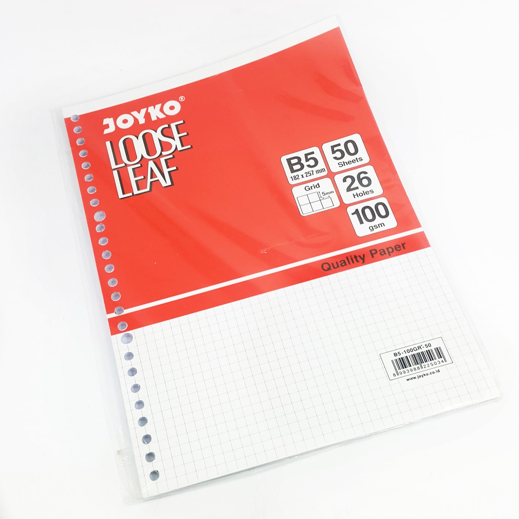 Jual Loose Leaf Isi Kertas File Binder Joyko B5100GR 50 Lembar Grid