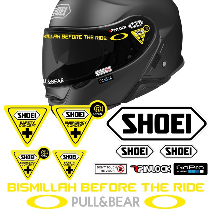 Jual FACEFULLHELM PAKET STIKER VISOR HELM AGV SHOEI ARAI LS2