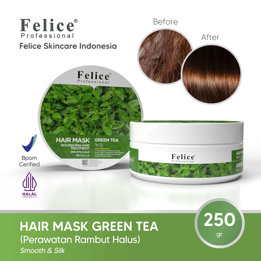 Jual Felice Skincare Hair Mask Green Tea 250gr Shopee Indonesia