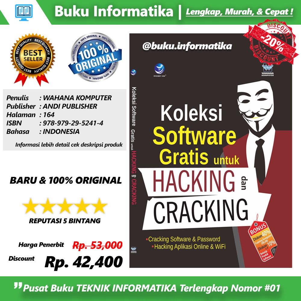 Jual BUKU HACKING BUKU KOLEKSI SOFTWARE GRATIS UNTUK HACKING DAN
