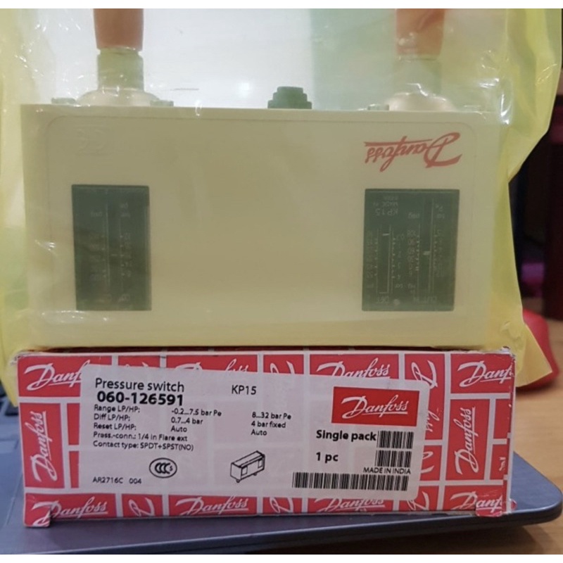 Jual DUAL PRESSURE CONTROL SWITCH DANFOSS KP15 / KP-15 / KP 15 AUTO