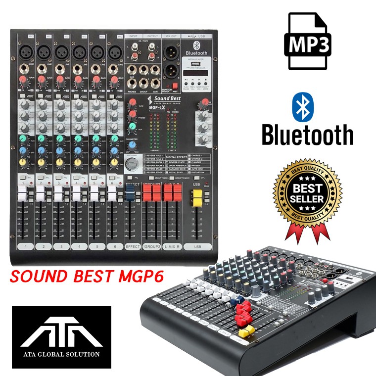 Sound Best MGPุ6X MIXER มิก มิกเซอร์ ซาวเบส เอ็มจีพี 6 ออดิโออินเตอร์