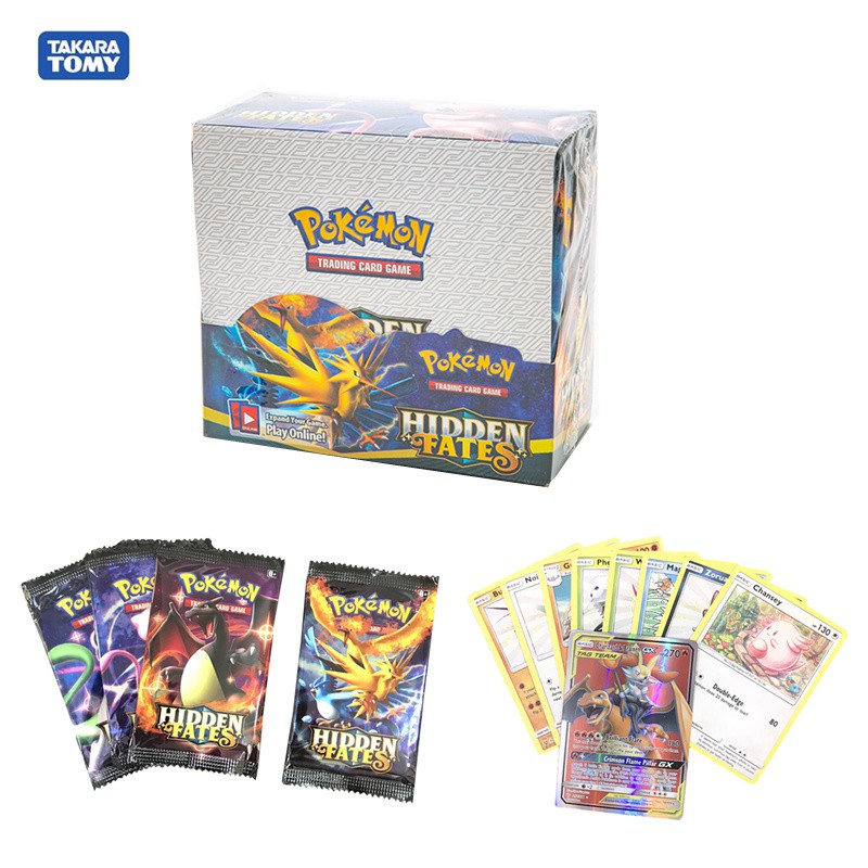 324pcs Pokemon Cards English Booster Box Hidden Fates