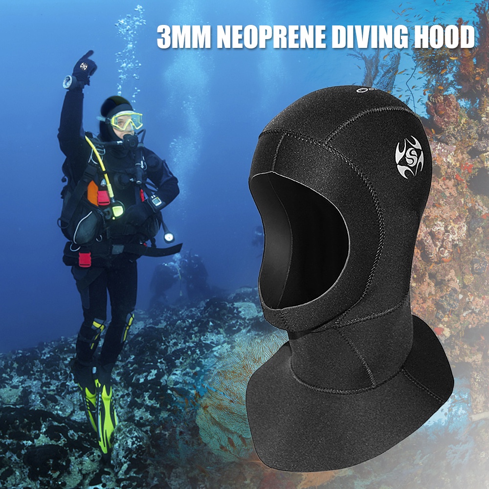 3mm Thermal Neoprene Diving Hood Wetsuit Hat Warm Diving Cap for Water
