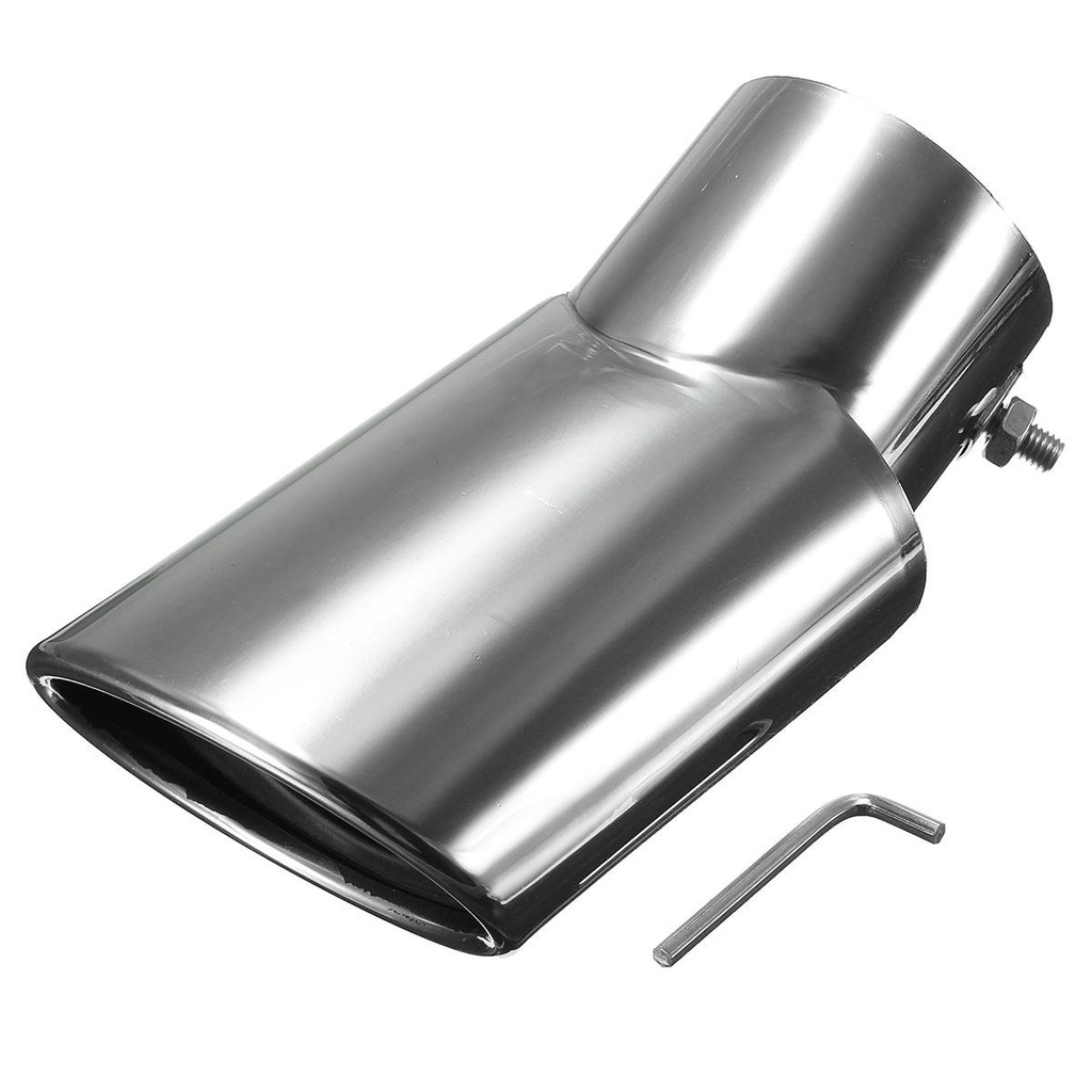 【ขายดี】สีขาวด้านหลังตัวเก็บเสียงท่อไอเสียปลายท่อสแตนเลส 1 pcs สำหรับ