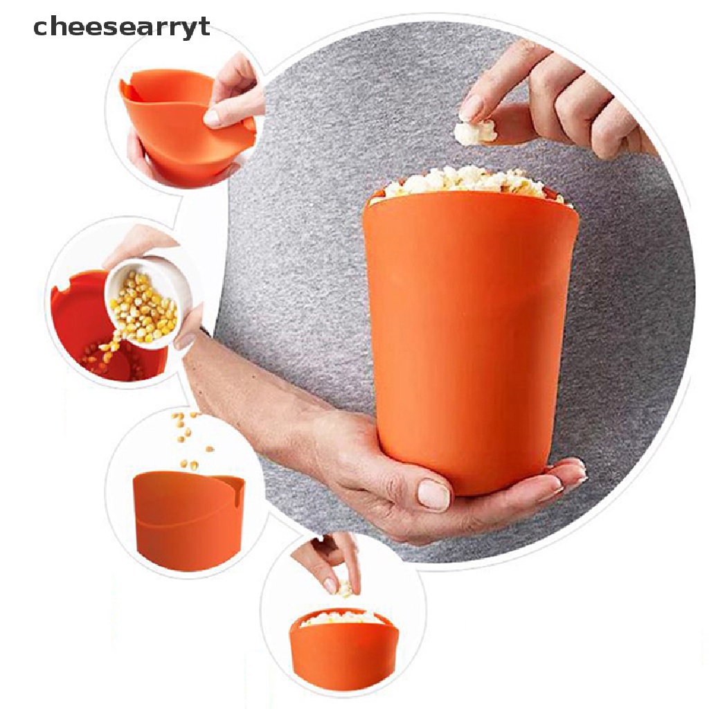 Chee DIY Popcorn Bucket Bowl Maker Lid Bowls Popcorn Microwave Silicone