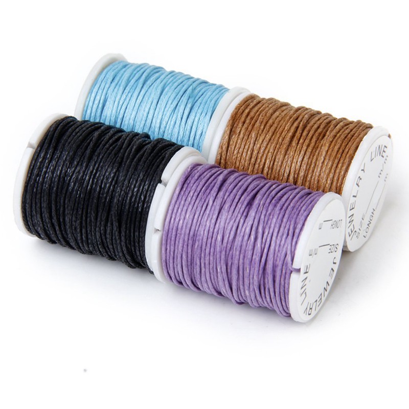 10 Rolls Color Mixed Cord Cotton Wax String 1mm wire for Pearl
