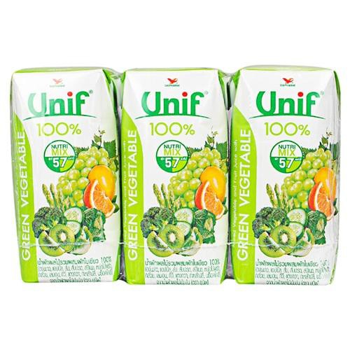 Unif green leafy vegetable juice mixed with fruit juice 100 percent 200