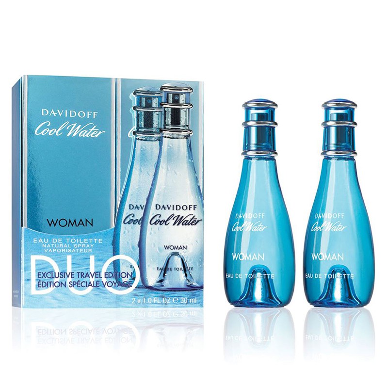 Davidoff Cool Water For Woman Eau De Toilette Spray Duo Set (30ml x 2