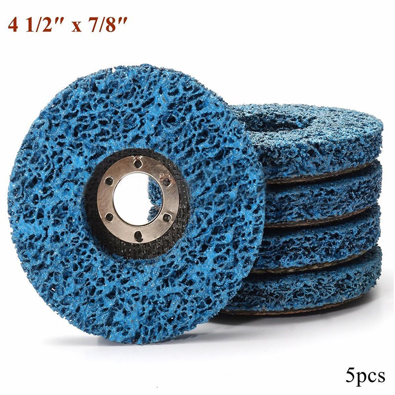 5pcs 110mm Poly Strip Wheels Paint Rust Removal Clean Angle Grinder