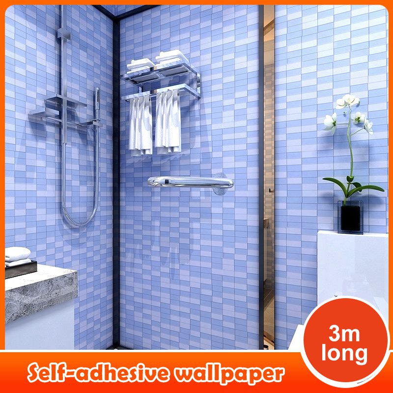 60cm*3m bathroom decoration waterproof wallpaper toilet stickers self