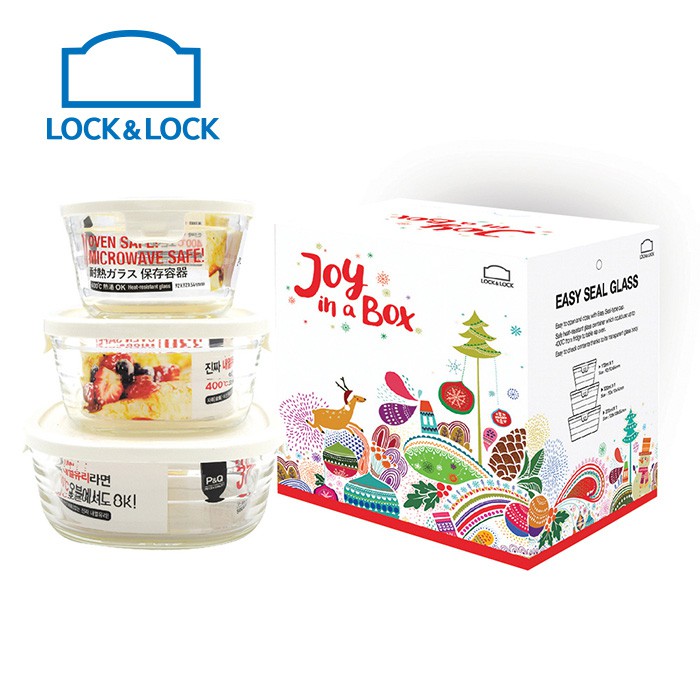 LOCK&LOCK ชุดกล่องอเนกประสงค์3ชิ้น คริสมาสต์เซ็ตP0808SP3 Shopee Thailand