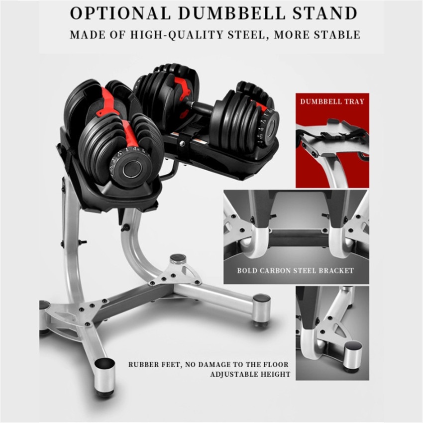 Adjustable Dumbbells with Stand Set,330LBS Workout Exercise Barbell Gym